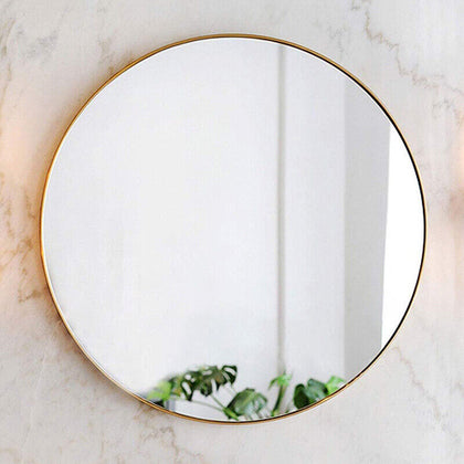 Round Framed Wall Mirror Vanity Gold Decoration Bedroom Hallway 40/50/60/70/80