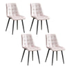 Set of 4 Pink Velvet Dining Chairs Kitchen Dinning Room Metal Leg Padded Modern