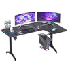 Space-Saving Corner Computer Desk L-shaped Workstation Gaming Table Steel Frame