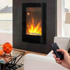 Glass Vertical Electric Fire Hanging Fireplace LED Flames House Heater Remote UK