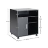 Printer Stand With Wheels Wooden File Cabinet Cart Storage Shelves Home Office