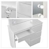 Dressing Table with LED Bulbs Mirror Makeup Desk Vanity Table Stool Set Bedroom