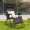 2 Pieces Foldable Zero Gravity Reclining Garden Patio Deck Chair Sun Lounger