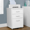 3 Drawers Metal Home Office Filing Cupboard Unit on Castors Cabinet White/Black