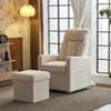 Swivel Chair with Ottoman Footrest Stool Armchair Single Padded Seat Sofa BT