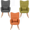 Retro/Vintage Tub Accent Chair Upholstered Padded Armchair Lounge Fabric Sofa UK