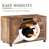 Rolling Wood Office Storage Cabinet Drawers Wheels File Cabinet Lockable Rolling