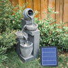 Garden Fountain 4 Tier Solar Water Feature Cascade Led Light Outdoor Ornament