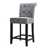 Bar Stools Set of 2 Bar Chairs Linen High Bistro Stools Kitchen Breakfast Chair