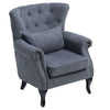 Chesterfield Queen Anne Style Armchair Lounge Sofa Deep Button Chair Fabric Seat