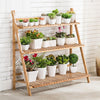 100cm Bamboo Plant Stand Outdoor Indoor Flower Stand Folding Corner Shelf Garden