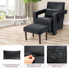 Modern Accent Sofa Chair with Ottoman Upholstered leisure Armchair Living Room