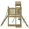 Playhouse with Climbing Wall Swings Impregnated Wood Pine W0A2