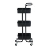 3 Tiers Kitchen Trolley Cart Slim Rolling Storage Rack Tray Shelf Rolling Wheels