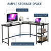 L-Shaped Corner Computer Desk Industrial PC Table Large Workstation with Storage