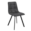 2x Grey Dining Chairs Set Soft Padded Seat Metal Legs Kitchen Lounge Furniture