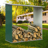 Galvanised Steel Pent Roof Firewood Store Storage Sheds Garden Shade Logs Holder