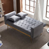 Sofa Bed Modern Couch Bed Adjustable Backrest Futon Sleeper for Living Room Grey