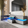 177CM Large TV Unit Stand Cabinet High Gloss Drawers Matt Body LED Lights UK