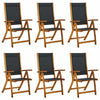 Folding Garden Chairs 6 pcs Solid Wood Acacia and U6D1