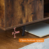 Brown Wooden TV Cabinet Metal Leg with Compartment Shelf Unit Industrial Style