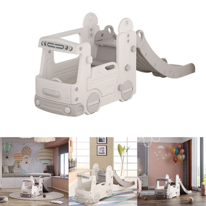 Toddler Slide Set Bus Driving Climber Toy Kids Slider Outdoor Playground Garden