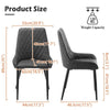 2pcs Faux Leather Cushioned Dining Chairs Set Metal legs Restaurant Chair Grey