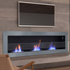 Bio Ethanol Fireplace Wall Mounted/Insert Hanging Bioethanol Glass Front Heating