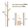 2x Wall Mounted Coat Rack Hat Rack Stand Wood Tree Hanger Hooks Modern Vertical