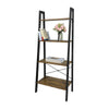 4-Tier Storage Shelves Ladder Bookshelf Industrial Bookcase Unit Living Room