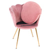 Velvet Petal Back Lotus Tub Chair Scallop Shell Wing Back Armchair Metal Legs