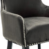 2X Velvet Upholstered Dining Chairs Button Tufted High Back Padded Seat Kitchen
