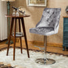 Crushed Velvet Bar Chair Swivel Kitchen Stool Barstool Armchair with Chrome Base
