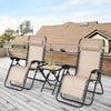 3 PCS Zero Gravity Lounge Chair Set Folding Outdoor Sun Lounger with Tea Table