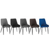 2pcs Faux Leather/Velvet Dining Chairs Soft Padded Metal Legs Restaurant Chair