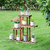 Wooden Multi-tier Flower Stand Balcony Garden Plant Display Household Book Shelf