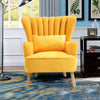 Upholstered Velvet Armchair Accent Scalloped Chair Lounge Sofa Living Bedroom UK