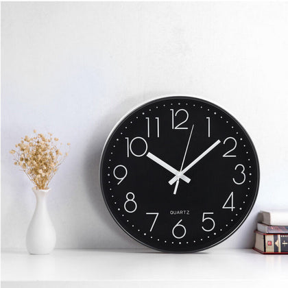 30cm Modern Wall Clock Dinner Vintage Home Office Dining Room Glass Face Clocks