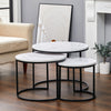 Nesting Coffee Table Set of 2 3 End Table Stacking Side Table Wood/Marble Effect