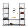 16 Cubes Storage Rack Wire Mesh Interlocking Display Shelves Stackable Cabinet