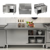 Stainless Steel Commercial Kitchen Sink Single/Double Bowl Storage Cupboard