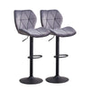 Modern 2 Velvet Bar Stools Diamond Seat Kitchen Salon Chairs Pub Gas Lift Swivel