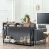 2-Tier Console Table X-Design Hallway Storage Cabinet Sofa Side Table W/ Shelf
