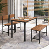4PCS Dining Table & Chair Set Kitchen Furniture W/ Storage Bench Space-Saving