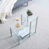 3 Tier Clear Tempered Glass Corner Sofa Table Step Side End Table Storage Shelf