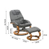 Upholstered Recliner Chair Swivel PU Leather Lounge Accent Armchair With Ottoman