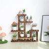 Tiered Wood Plant Stand Vertical Display Flower Pot Shelf Balcony Entryway Porch