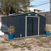 Metal Garden Shed Apex Roof 12 X 10 FT Tool Storage House with FREE Foundation