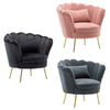 Upholstered Matte Velvet Armchair Lounge Scalloped Oyster Lotus Lounge Tub Chair