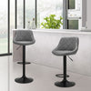 2 Pieces Upholstered Swivel Stool Adjustable Height Chair Office Desk Bar Stool
